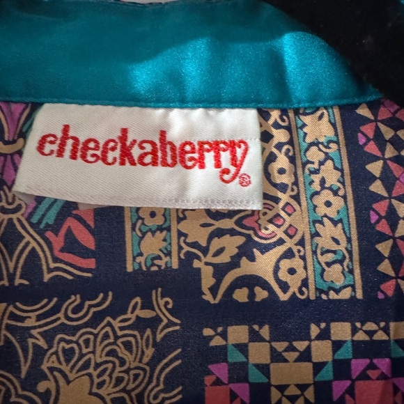 VTG Women’s Checkabery Lightweight Mixed Pattern Long Button Down Retro Dress - Picture 3 of 7